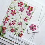 Kartka powrotu do zdrowia różowe kwiatki  - Kartka handmade z życzeniami zdrowia