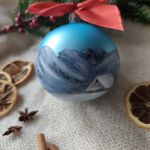 Ręcznie malowana bombka "zimowe Tatry" (7), 10 cm - Jedna strona