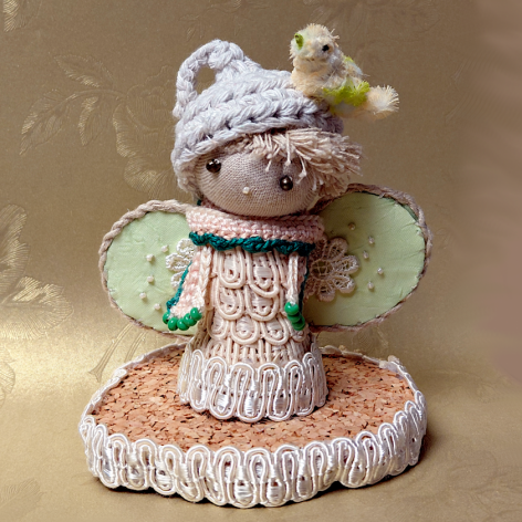 Aniołek i ptaszek - dekoracja