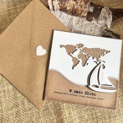 180,Kartka na ślub w szczęśliwą podróż z łodzią