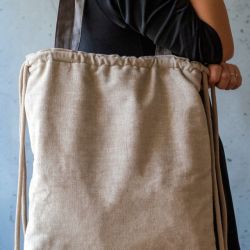 Kremowo-szara torba plecak 2w1