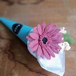 Gerbera - kwiat z filcu - ciemny róż - 