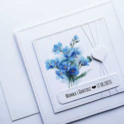 Wyjątkowa kartka ślubna z niezapominajkami