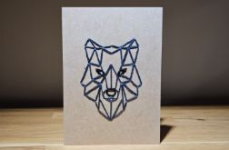 Kartka okolicznościowa - haftowana - wilk