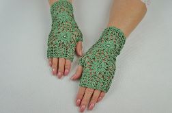 Rękawiczki, mitenki handmade zielone