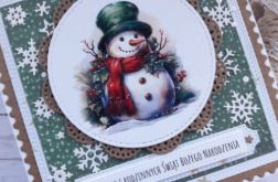 Kartka świąteczna z uroczym bałwankiem