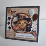 Kartka na urodziny imieniny jesienna Halloween ręcznie robiona - Kartka na urodziny imieniny jesienna Halloween ręcznie robiona