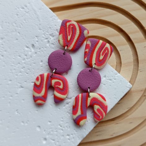 "Essa" - kolczyki z gliny polimerowej.