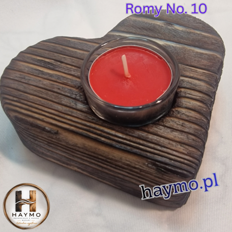 Świecznik drewniany serce grafit Romy No. 10