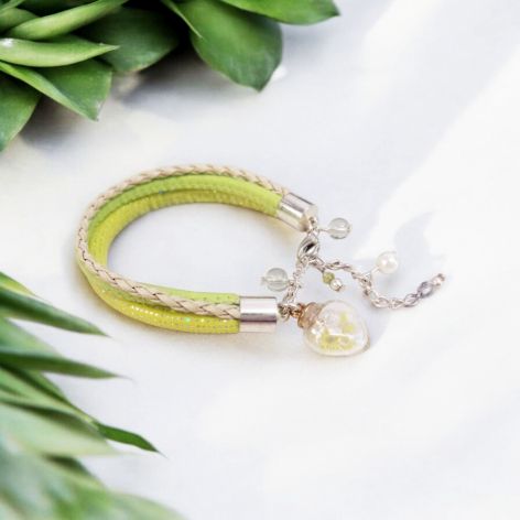 Bransoletka rzemykowa zieleń