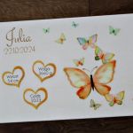 Personalizowany Kuferek Wspomnień - Motylki - Kuferek Wspomnień, pudełko na pamiątki z dzieciństwa, motylki, skrzynka na zdjęcia, pudełko z metryczką