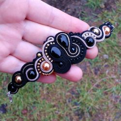 Bransoletka Czerń, Beż, Złoto