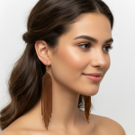 Kolczyki Chocolate Długie Kolczyki Beadingowe – Głęboki Brąz 13,5 cm - 