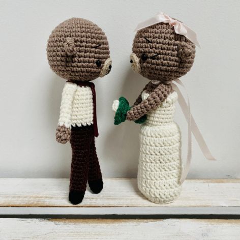 Prezent ślubny misie szydełkowa młoda para