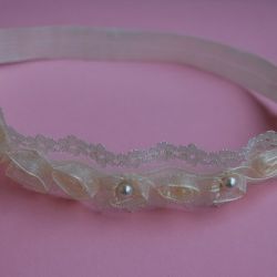 Opaska niemowlęca - Diadem w złamanej bieli