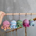 Brelok ośmiornica, Ośmiorniczka, Brelok dla dziecka, Brelok morski - Możliwość zamówienia w innych kolorystykach.