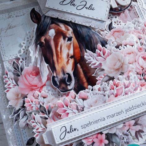 Kartka urodzinowa dla miłośniczki koni 2, personalizacja