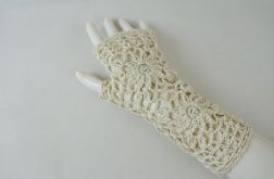 Rękawiczki, mitenki handmade beżowe 01