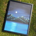 Góry nocą - akryle na płótnie - Obraz w świetle słonecznym
