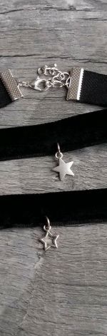 Czarny choker, komplet, black choker, aksamit