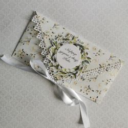 Kartka ślubna kopertowa kopertówka Floral XV