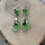 Kolczyki kryształki Swarovski zielone - kolczyki metal i krysztalki