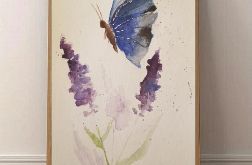 Motyl i kwiatek-akwarela