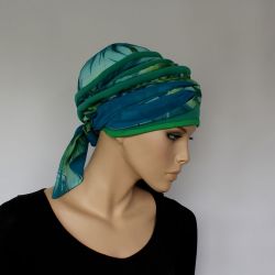 letni turban TURKUSOWY