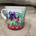 Porcelanowy kubek ręcznie malowany Irysy - 