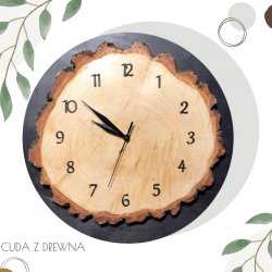 Drewniany zegar 30 cm - brzoza