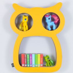 Półka na książki zabawki SOWA | żółty