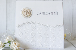 Delikatne zaproszenia komunijne z hostią n.4