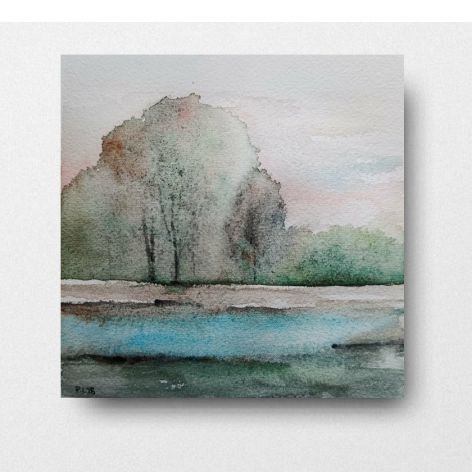 Drzewa-akwarela formatu -15/15 cm 