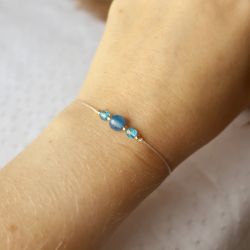 Niebieski agat - bransoletka z kamieniem 