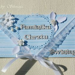 Pamiątka Chrztu św. -śnieżnobiały kwiat