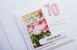 Kartka urodzinowa z różami ręcznie robiona