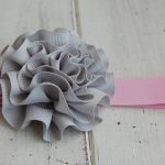 Opaska niemowlęca - "Szaro na różu" - 