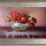 Czerwone Róże, ręcznie malowany, olej - styl klasyczny