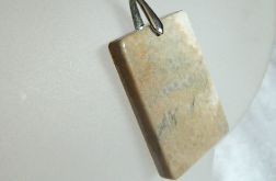 Beżowy koral skamieniały chryzantemowy, fossil, duży wisior