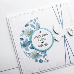 Oryginalna kartka z gołębicą handmade Chrzest