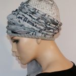 lekki turban WĘŻOWY - szarfa wiązana z boku głowy