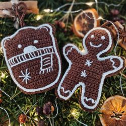 Miś i Pan Ciastek - szydełkowe pierniczki