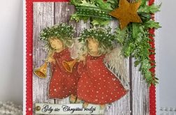 Kartka z aniołkami na Boże Narodzenie