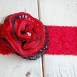 Retro opaska niemowlęca w czerni i czerwieni - 