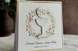 Ręcznie robione zaproszenia komunijne wzór 48A