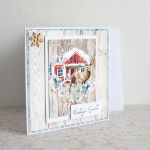 Kartka z jelonkiem - Wesołych świąt - Na kartce napis: Wesołych świąt