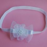 Opaska niemowlęca - "Kokardka w bieli" - zamówienie  madzia199353  - 