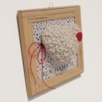 Walentynki Serce z gipsu w ramce dla kochanej osoby - czerwone serce kwiaty - Prezent z sercem