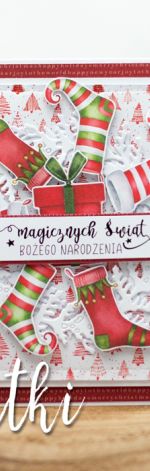 Kartka świąteczna skarpety elfów KBN2208