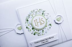 Delikatna ręcznie robiona kartka na Komunię